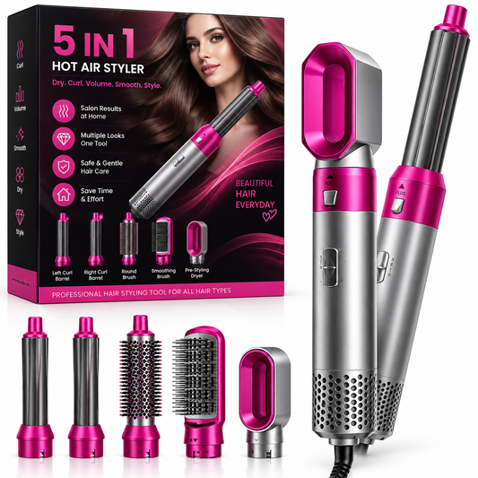 5 in 1 Hot Air Brush Hair Dryer & Volumizer