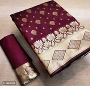 Jacquard Printed Saree for Women (Red, 6.3 m)